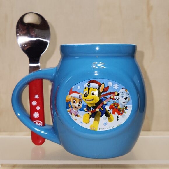 2019 Paw Patrol Holiday Hot Cocoa Coffee Mug With Spoon Spin Master - Picture 1 of 8